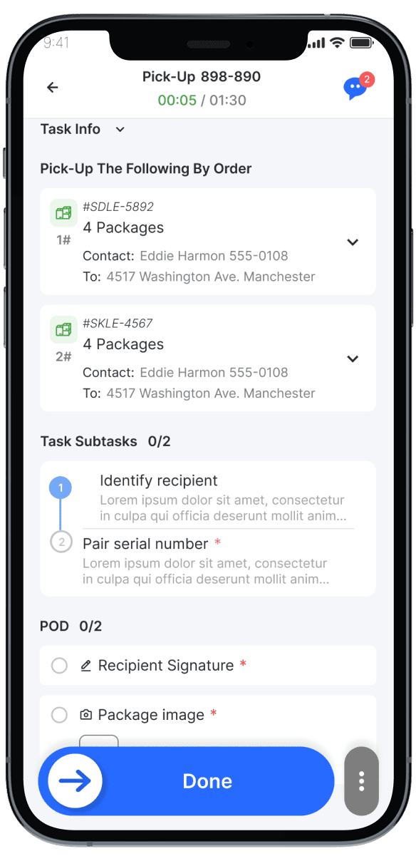 Subtask-Based Delivery Execution
