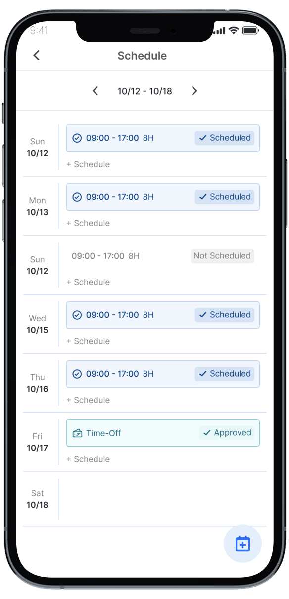 Multi-Day Schedule View