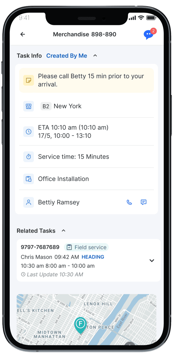 Visit, Work Order & Task Visibility